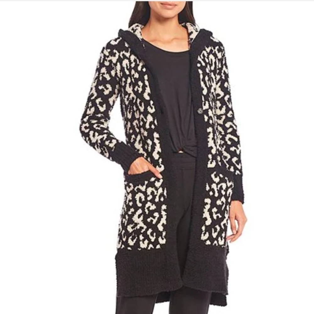 Ugg Judith Leopard Print Cardigan Sweater Designer Sherpa Soft Cozy Fall #13